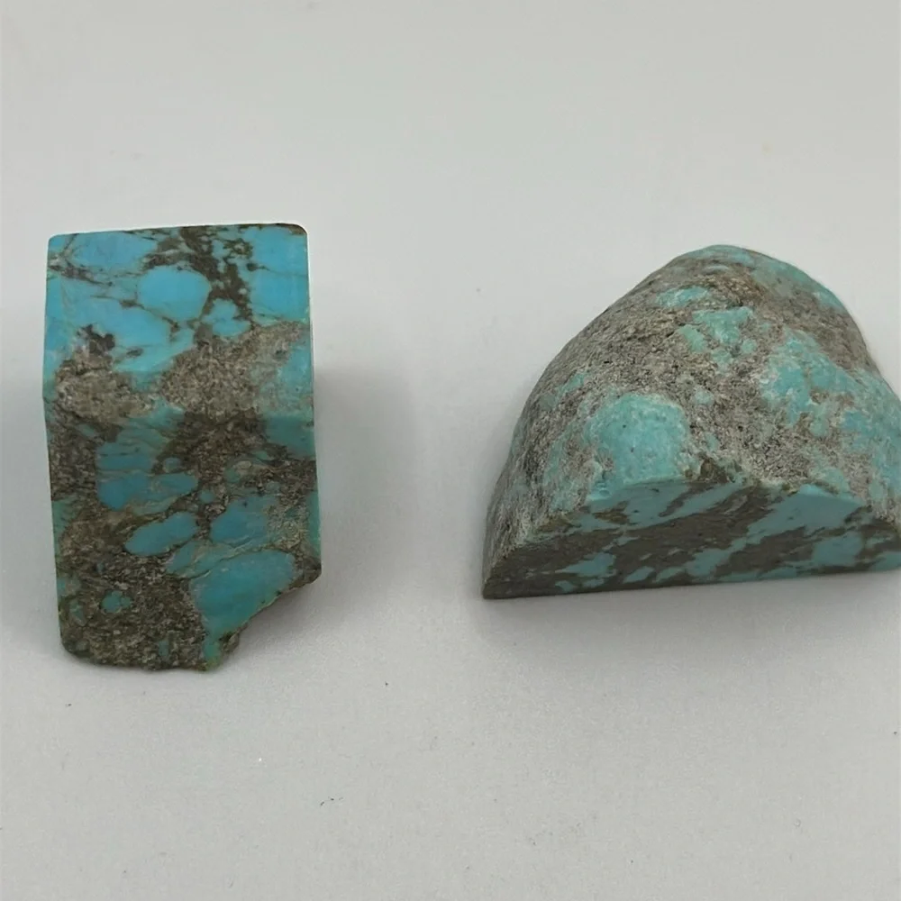 2 Natural Turquoise nuggets stones rocks .  Jewelry making